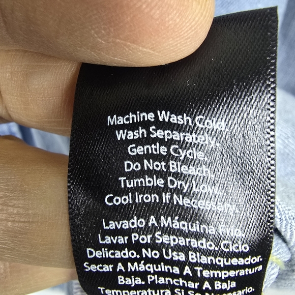 NWT Frye Men's Light Wash Denim Shirt Long Sleeve Metal Buttons Size L Casual - Picture 6 of 14